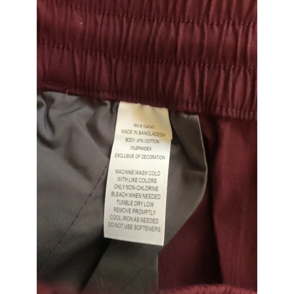 Alpine Women Deep Bordeaux Plum Trail Pockets Drawstring Jogger‎ Pants Size L - Picture 6 of 6